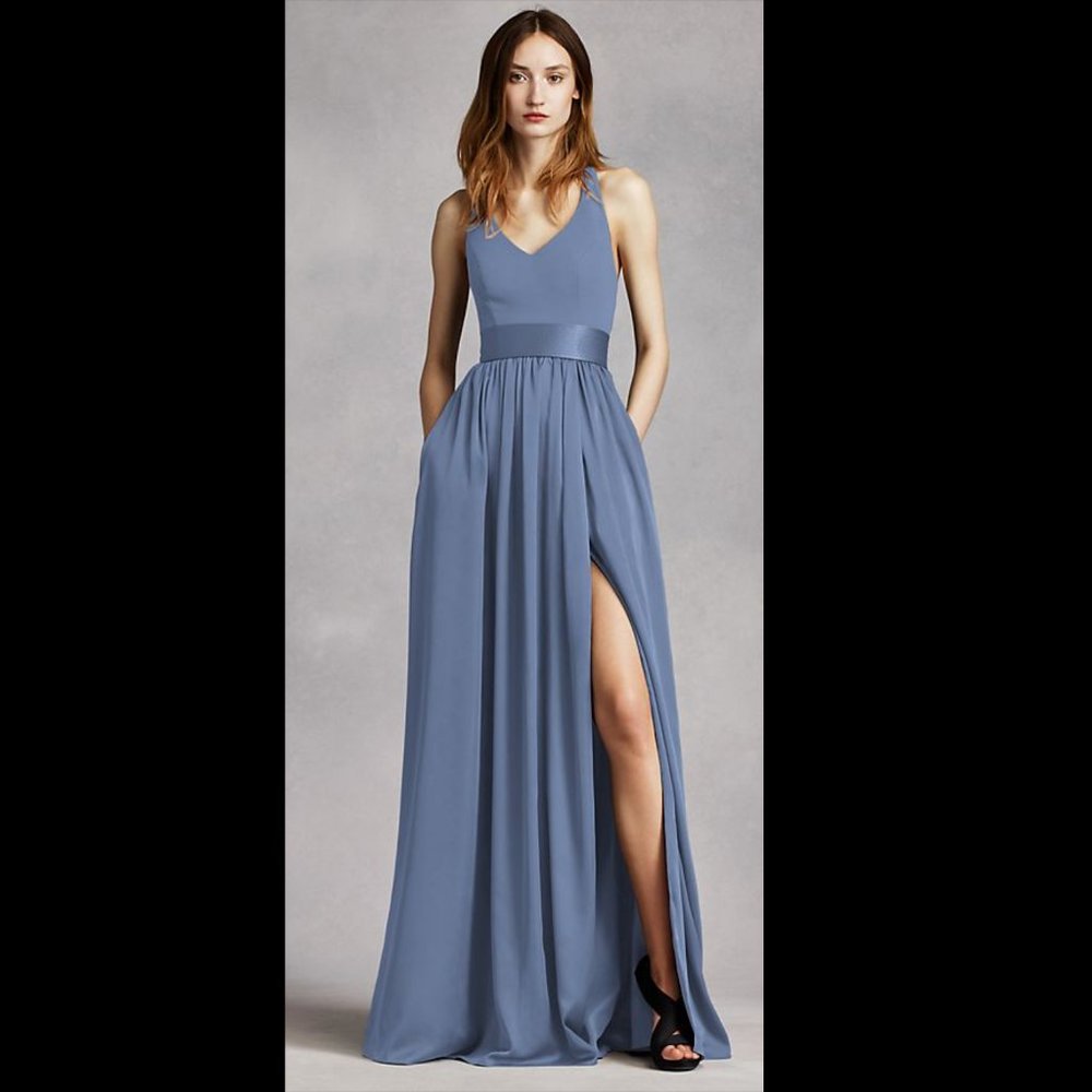 Never worn or altered - V Neck Halter Gown